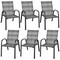 6Pcs Outdoor Pe Wicker Stacking Dining Chairs Patio Arm Chairs